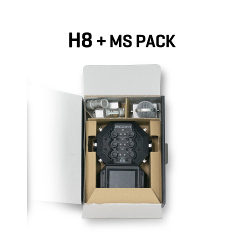 Zoom H8  MS PACK Grabadora de 8 pistas  Interface USB  2 Cápsulas