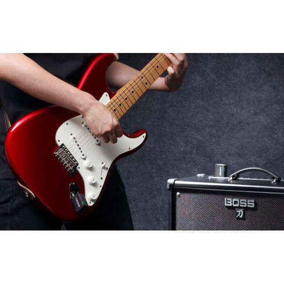 Sistema inalámbrico Boss WL-20 de alta impedancia para guitarra eléctrica de muy fácil utilización.