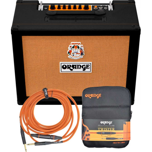 Combo a válvulas para guitarra Orange Tremlord 30 Black de 30W con un altavoz de 12" y trémolo integrado.