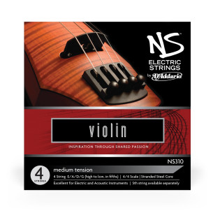 comprar Juego de cuerdas para Violín Eléctrico d'Addario NS310, Cuerdas para violín, escala 4/4, tensión media. 2