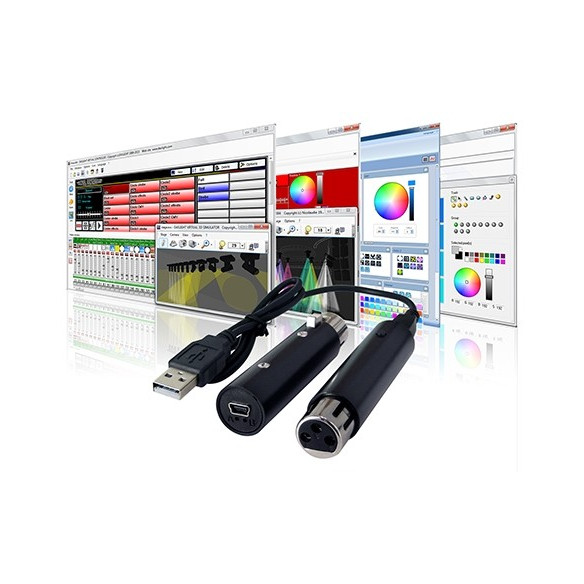 BeamZ SUSHI-DS Interface DMX. con software 128 canales expandible