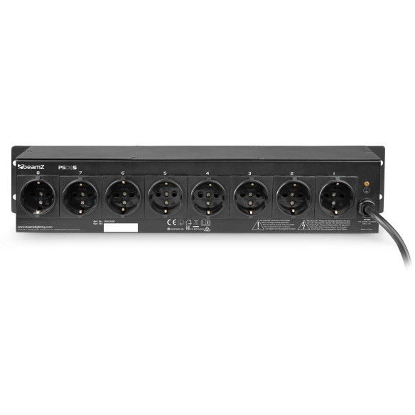 BeamZ PS08S Panel de Interruptores 8 Canales con conectores schuko