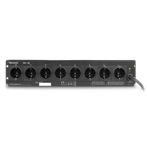 BeamZ PS08S Panel de Interruptores 8 Canales con conectores schuko