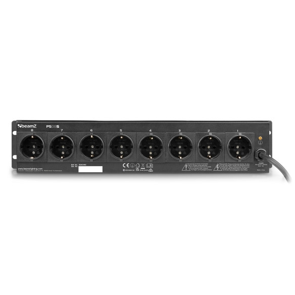 BeamZ PS08S Panel de Interruptores 8 Canales con conectores schuko