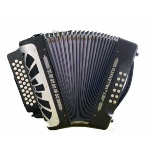 Hohner El Rey del Vallenato BBEBAB Negro/Plata Acordeón de botones