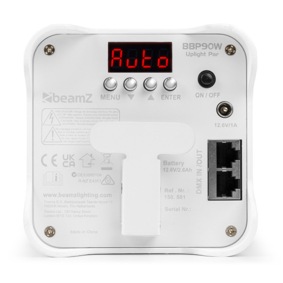 BeamZ BBP90W FOCO Uplight a Batería 4X4W Blanco