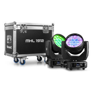BeamZ MHL1912 LED WASH Cabeza Móvil con Zoom 2Pcs en Flightcase 2