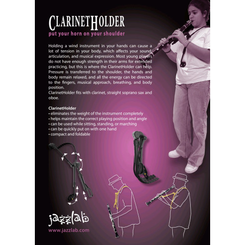Jazzlab CLARINETHOLDER M Soporte Clarinete, Saxo Soprano recto y Oboe
