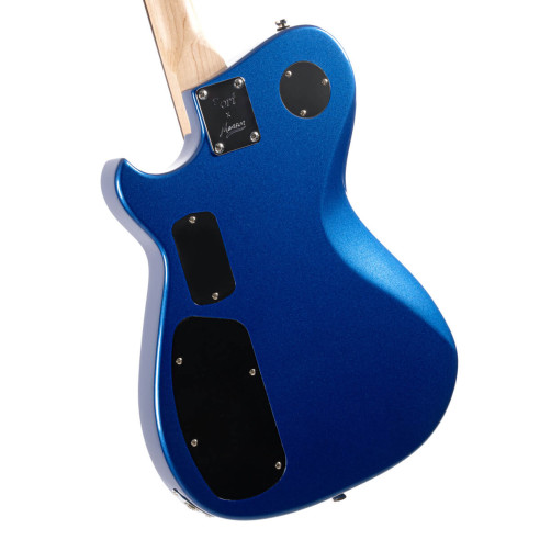 Comprar guitarra eléctrica Cort MBM-2H-SUS BBE modelo signature Matthew Bellamy con pastilla sustainiac y acabado azul.
