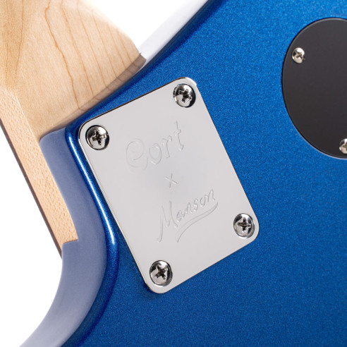 Comprar guitarra eléctrica Cort MBM-2H-SUS BBE modelo signature Matthew Bellamy con pastilla sustainiac y acabado azul.