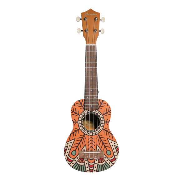 Bamboo B1E-OM Ukelele Soprano Orange Mandala