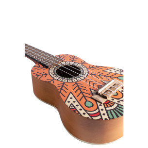 Bamboo B1E-OM Ukelele Soprano Orange Mandala 2
