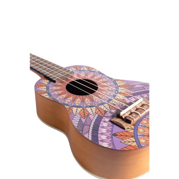 Bamboo B1E-PF Ukelele Soprano Purple Forest