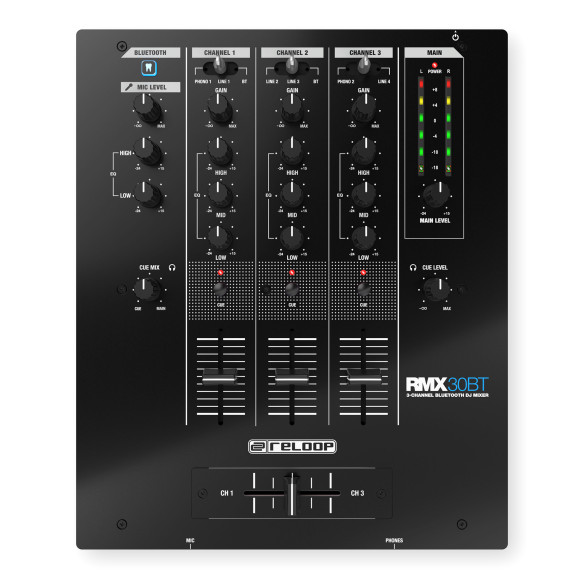 Reloop RMX-30 BT Mezclador Bluetooth para DJ de 3 canales