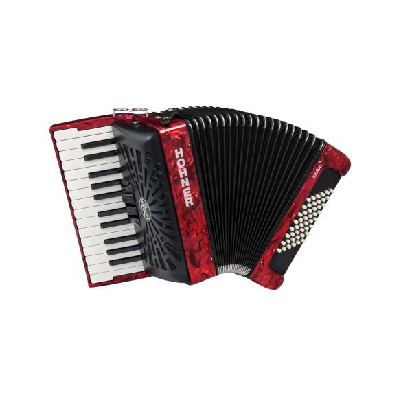 Hohner BRAVO II 48 Rojo A16532 Acordeón de piano Cromático Hohner BRAVO II 48 Rojo A16532 Acordeón de piano Cromático