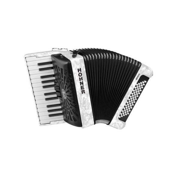 Hohner BRAVO II 60 Blanco A16952 Acordeón de piano Cromático Hohner BRAVO II 60 Blanco A16952 Acordeón de piano Cromático