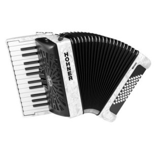 Hohner BRAVO II 48 Blanco A16512 Acordeón de piano Cromático
