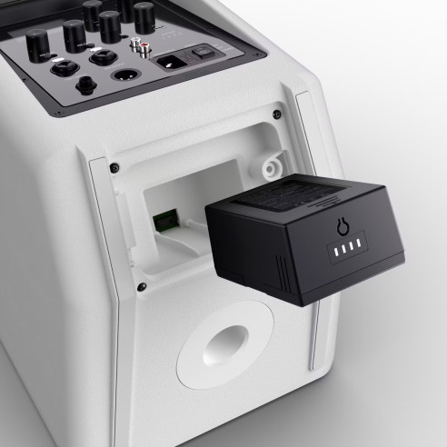 LD Systems ANNY8 W Altavoz de PA portátil a batería con Bluetooth® y mezclador, color Pure White