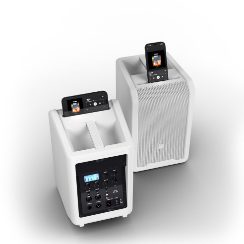 LD Systems ANNY8 W Altavoz de PA portátil a batería con Bluetooth® y mezclador, color Pure White