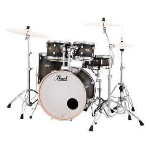 Set de Bateria Fusion 20" de 5 piezas Pearl Decade Maple DMP905 en acabado Satin Black Burst con herrajes. 2