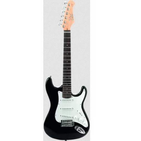 comprar Guitarra Eléctrica Cadete 3/4 EKO S100 BLK Tipo Strato, con cuerpo de Tilo y configuración S-S-S, Acabado Negro.