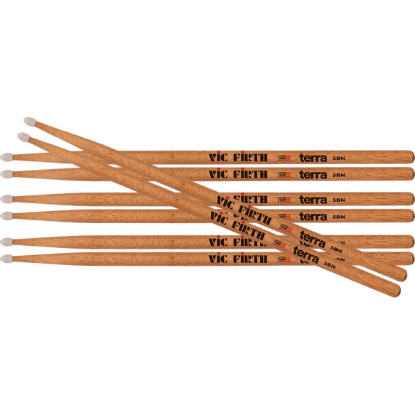 Vic Firth Pack 4 Pares Baquetas TERRA 5BTN American Classic Nylon
