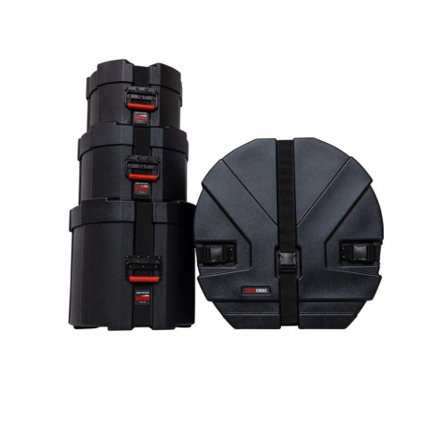 comprar Set Estuches para Batería Rock GATOR Serie Grooves con exterior de plástico moldeado e interior de terciopelo.