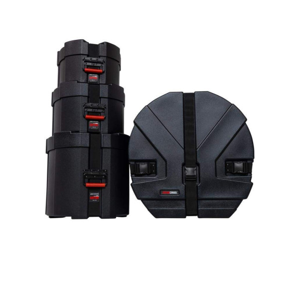 comprar Set Estuches para Batería Rock GATOR Serie Grooves con exterior de plástico moldeado e interior de terciopelo.