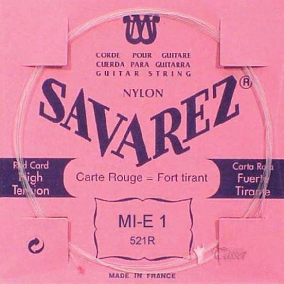 Cuerda para Guitarra Clásica Savarez Carta Roja 1ª (MI) 521R Tensión Normal-Alta de nylon transparente.