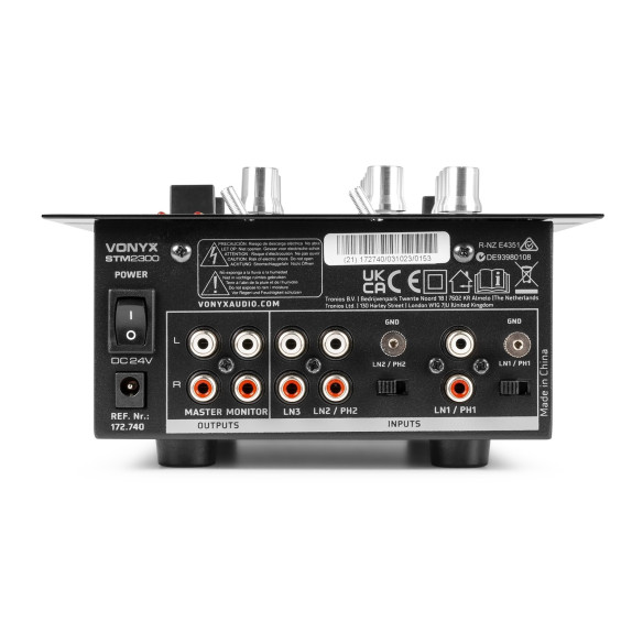 Vonyx STM2300 Mezclador DJ de 2 canales USB/MP3