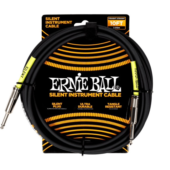 Ernie Ball EB6472 Cable instrumento silent 3m negro