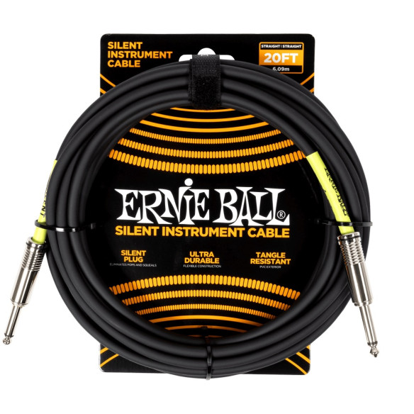Ernie Ball EB6473 Cable instrumento silent 6m negro