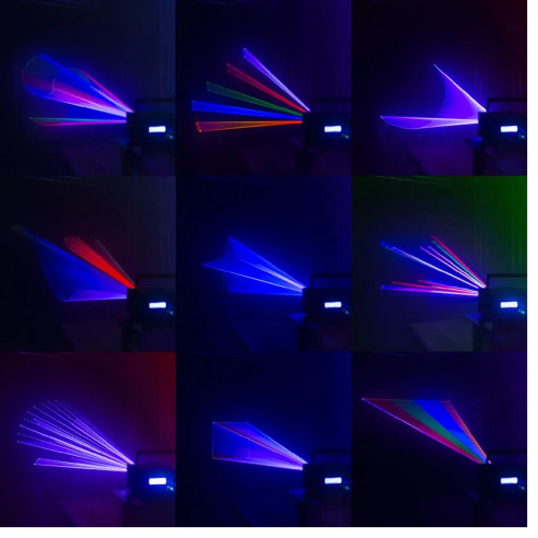 BeamZ POLLUX 2500 Laser Analógico RGB Módulos láser rojo (600 mW), verde (800 mW) y azul (1100 mW)