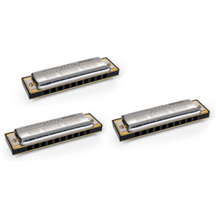Hohner BIG RIVER Harp new pack DO,SOL,LA ( C,G,A ) Pack 3 Armónicas de Blues 2