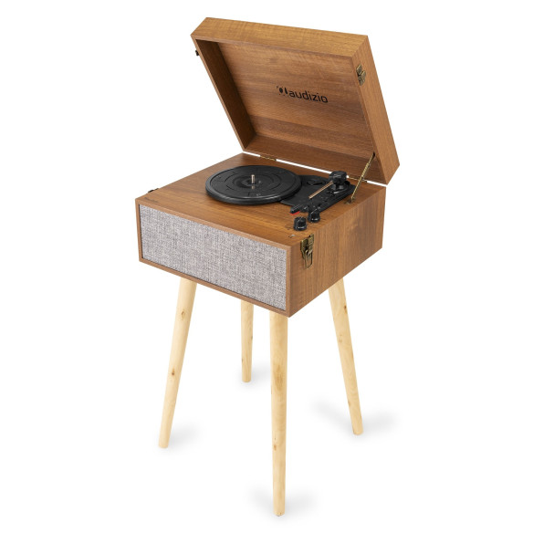 Audizio FREMONT Natural Tocadiscos retro con mueble, bluetooth y USB