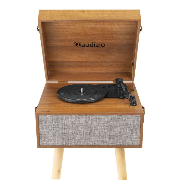 Audizio FREMONT Natural Tocadiscos retro con mueble, bluetooth y USB