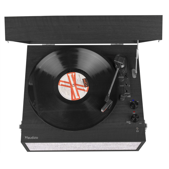 Audizio FREMONT Negro Tocadiscos retro con mueble, bluetooth y USB