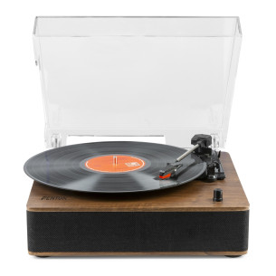 Fenton RP161 Walnut Tocadiscos retro con altavoces y bluetooth
