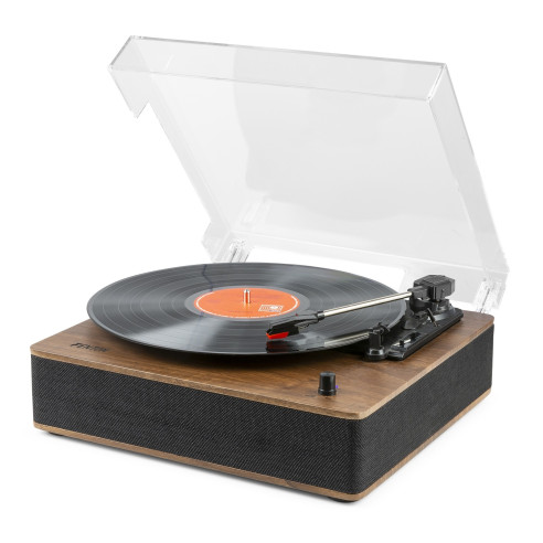 Fenton RP161 Walnut Tocadiscos retro con altavoces y bluetooth