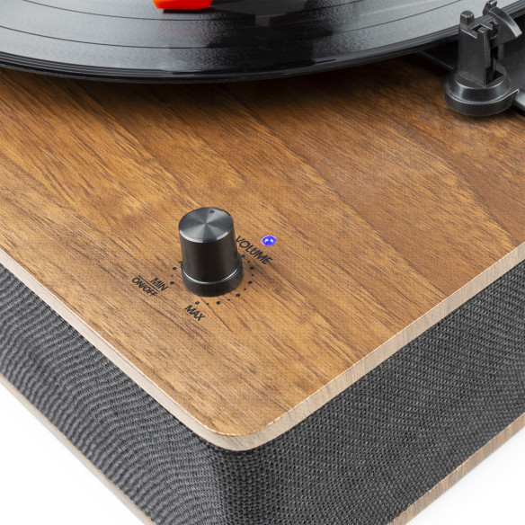 Fenton RP161 Walnut Tocadiscos retro con altavoces y bluetooth