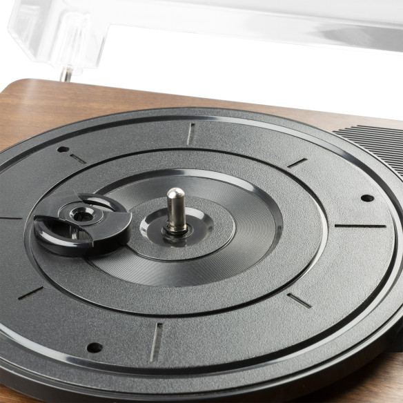 Fenton RP161 Walnut Tocadiscos retro con altavoces y bluetooth