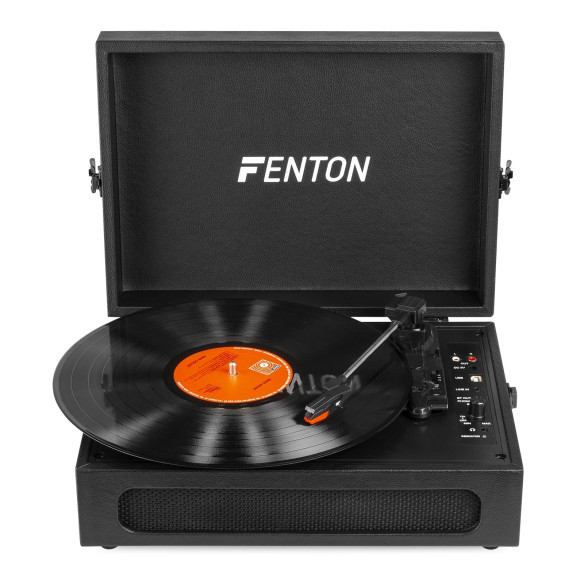 Fenton RP118B Tocadiscos vintage con entrada/salida bluetooth y USB - Negro