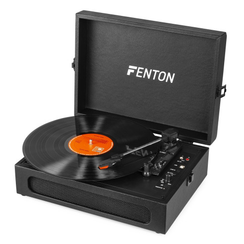 Fenton RP118B Tocadiscos vintage con entrada/salida bluetooth y USB - Negro