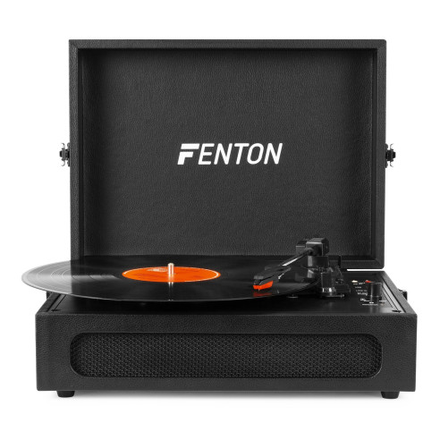 Fenton RP118B Tocadiscos vintage con entrada/salida bluetooth y USB - Negro