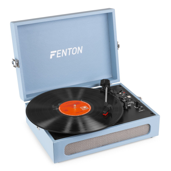 Fenton RP118E Tocadiscos vintage con entrada/salida bluetooth y USB - Azul