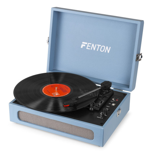 Fenton RP118E Tocadiscos vintage con entrada/salida bluetooth y USB - Azul