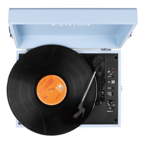 Fenton RP118E Tocadiscos vintage con entrada/salida bluetooth y USB - Azul