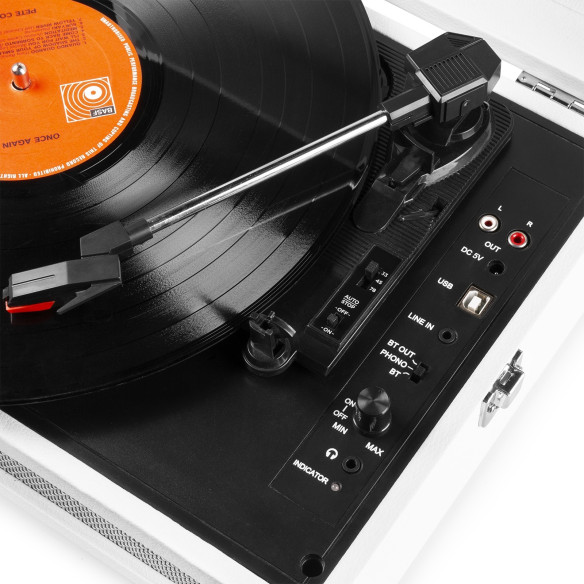 Fenton RP118F Tocadiscos vintage con entrada/salida bluetooth y USB - Beige