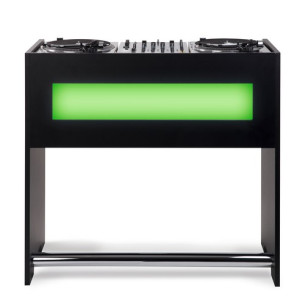 Mueble para DJ RELOOP Glorious Gigbar Black Para 2 platos giradiscos en posición vertical más 1 mesa de mezclas de 4 ch