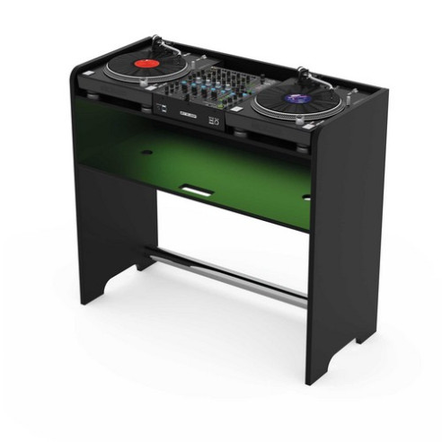 Mueble para DJ RELOOP Glorious Gigbar Black Para 2 platos giradiscos en posición vertical más 1 mesa de mezclas de 4 ch